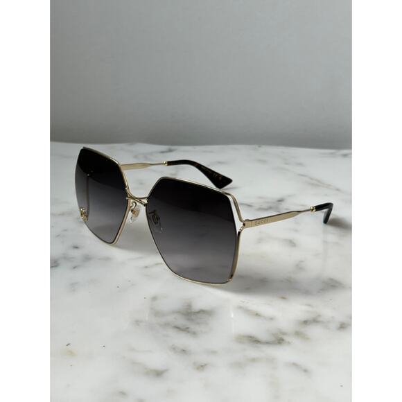NEW Gucci GG0817S 006 Marmont Logo Oversized Gold Sunglasses main image 7